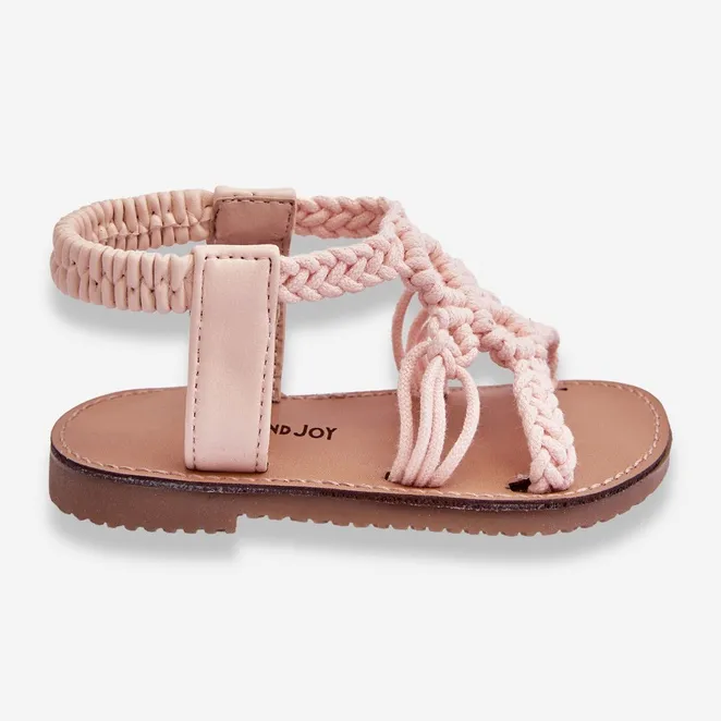 Children's Braided Slip-on Sandals Pink Tracy