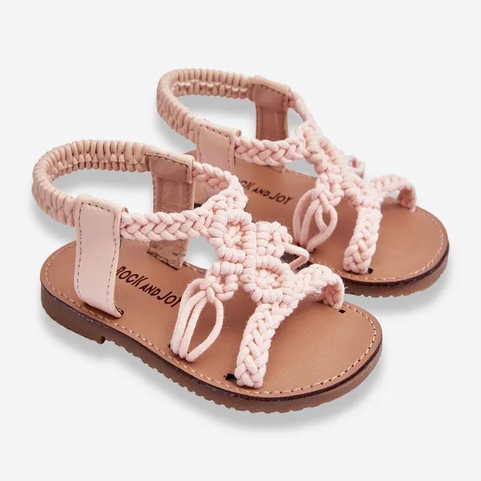 Children's Braided Slip-on Sandals Pink Tracy