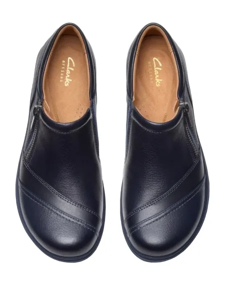CLARKS CERTINA PURE NAVY LEATHER