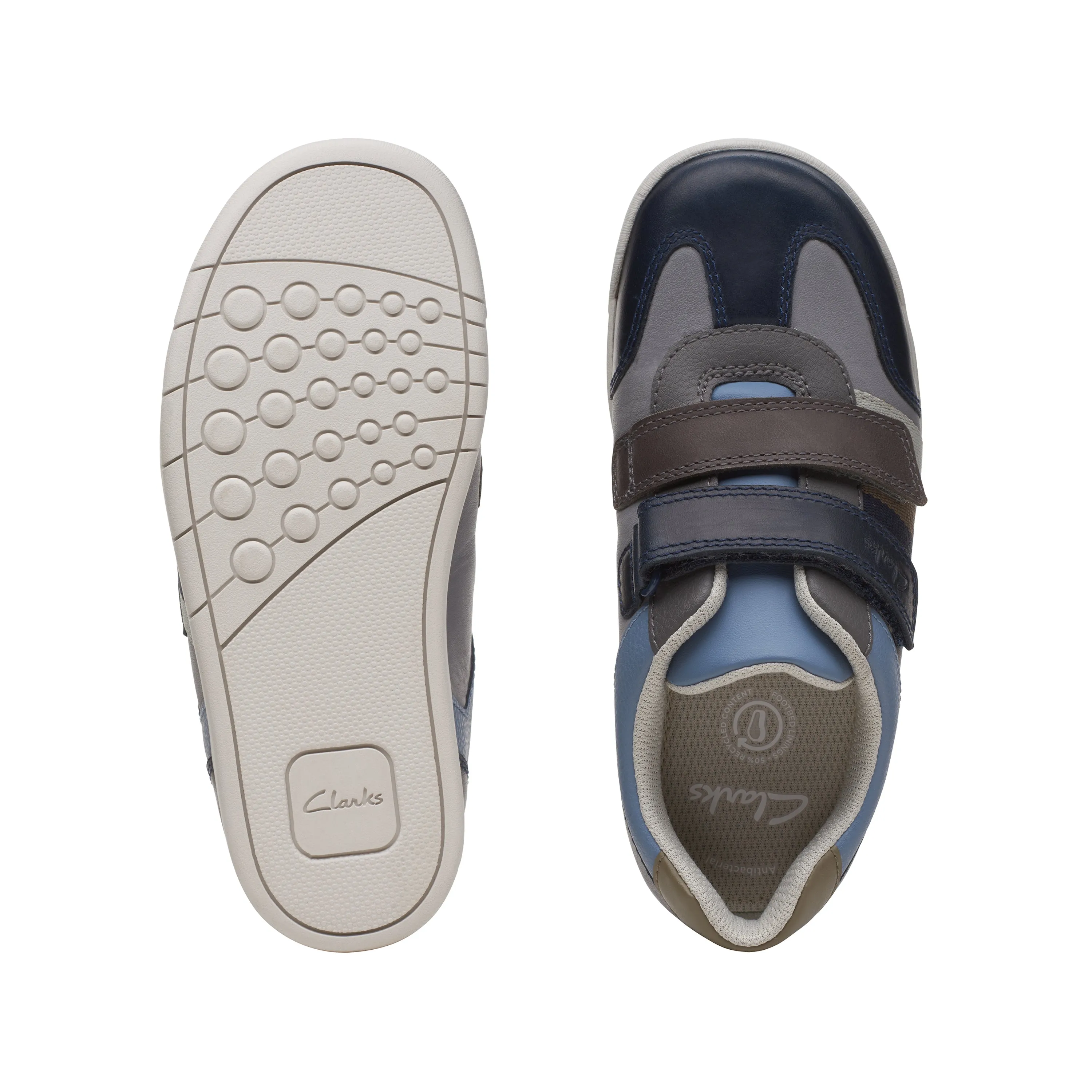 Clarks Den Stripe Shoe - Navy Combi