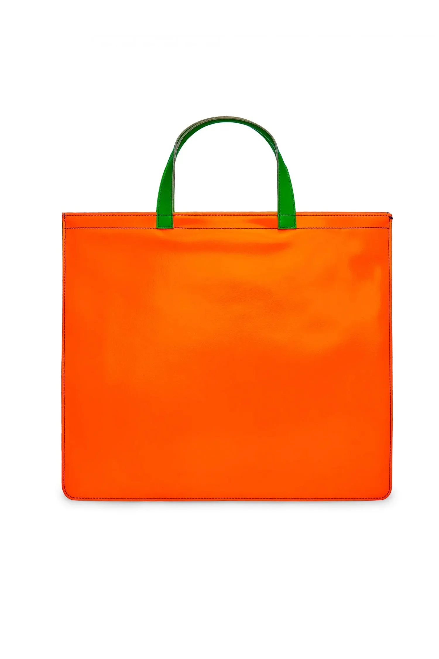 COMME des GARÇONS WALLET   SUPER FLUO TOTE BAG IN ORANGE/BLUE, W24