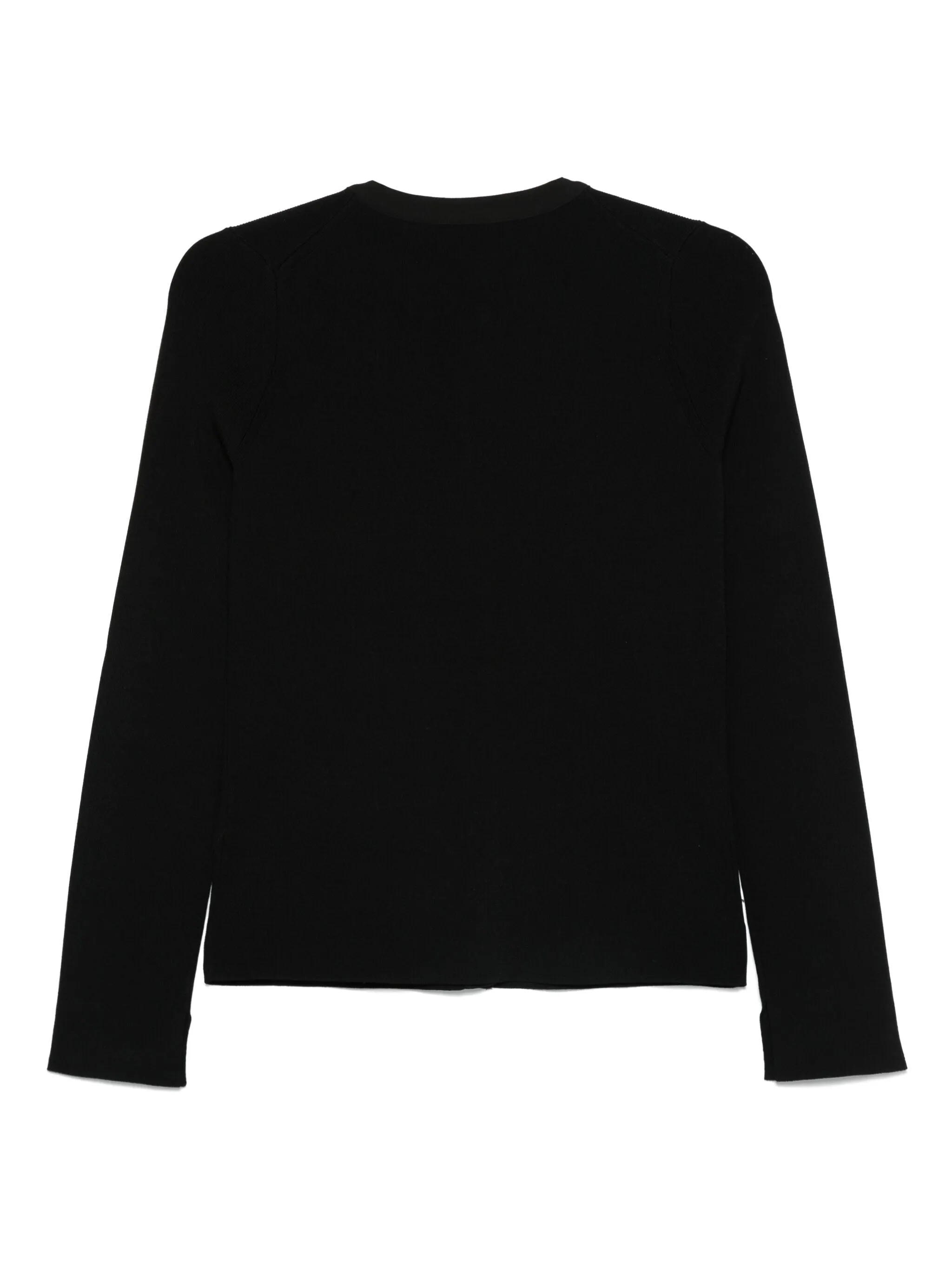 COMPACT RIB LS FITTED-CREWNECK CARDIGAN, black