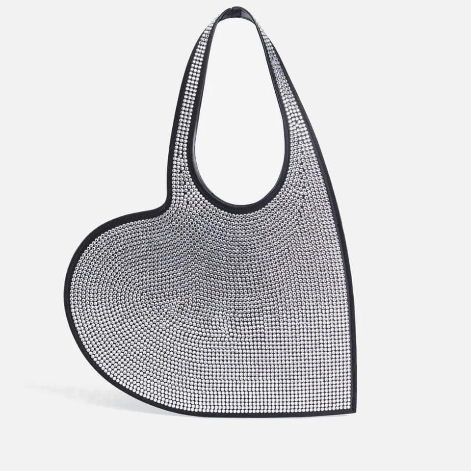 Coperni Mini Heart Crystal-Embellished Leather Tote Bag | Coggles