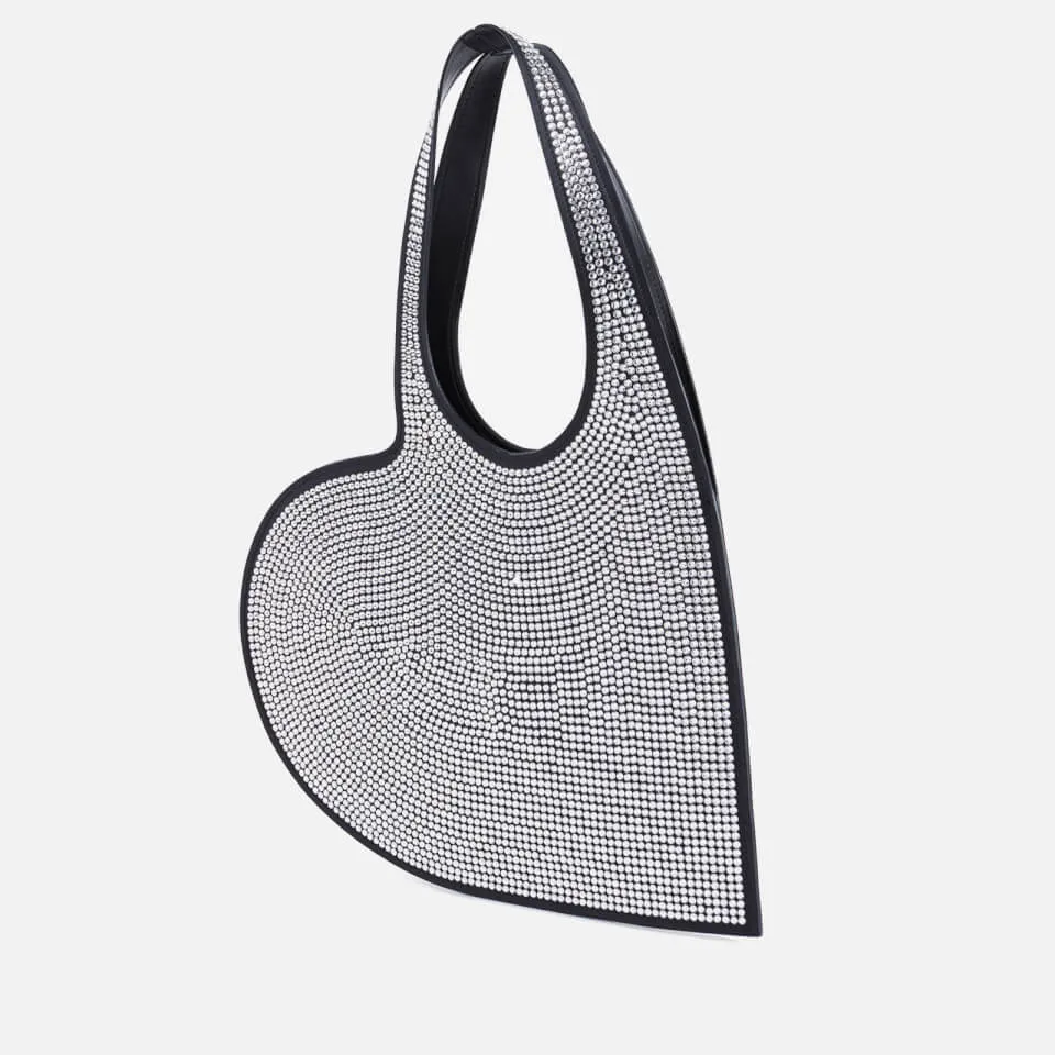 Coperni Mini Heart Crystal-Embellished Leather Tote Bag | Coggles