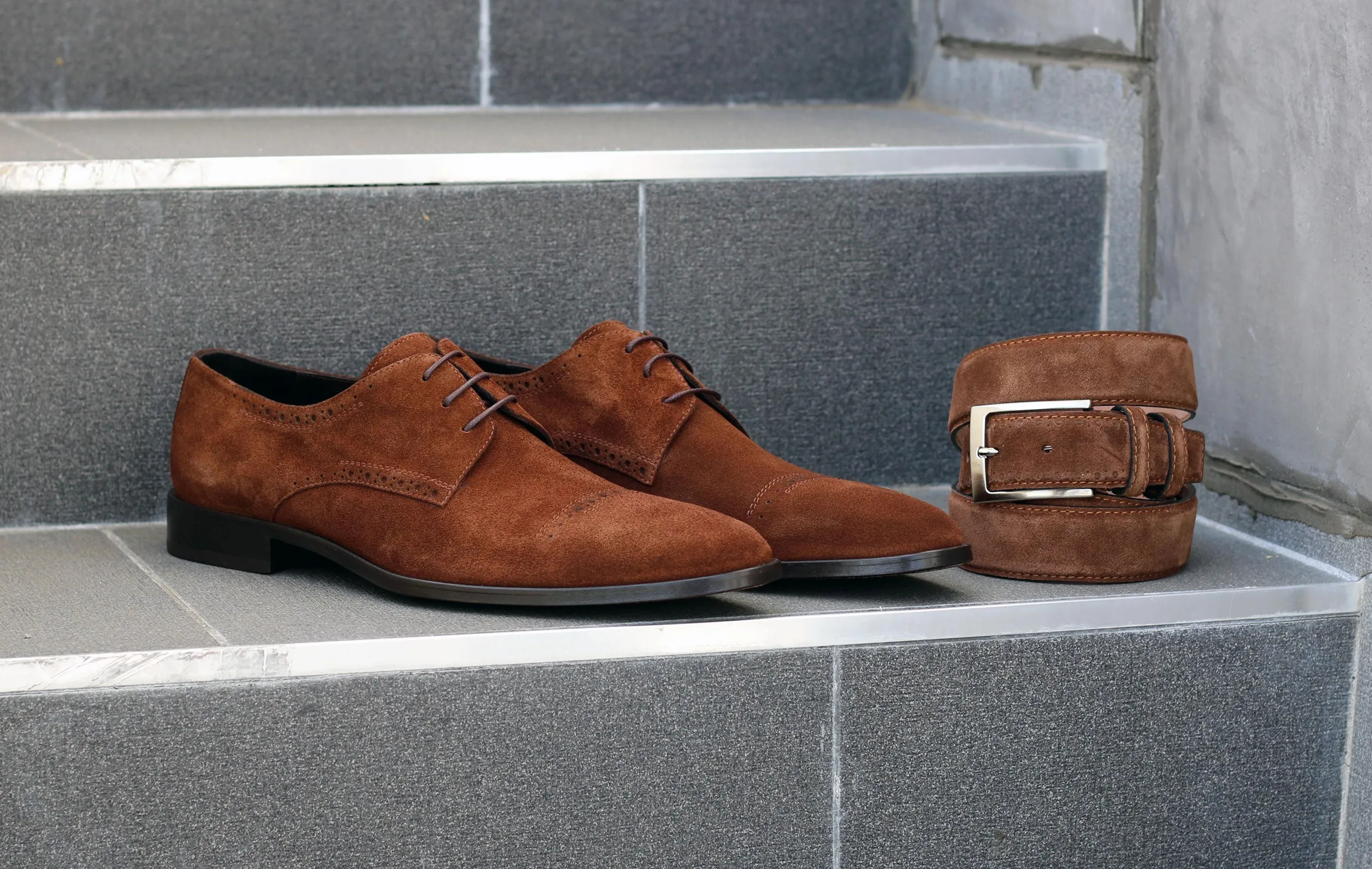 Corrente Suede Lace-Up Oxford Brown