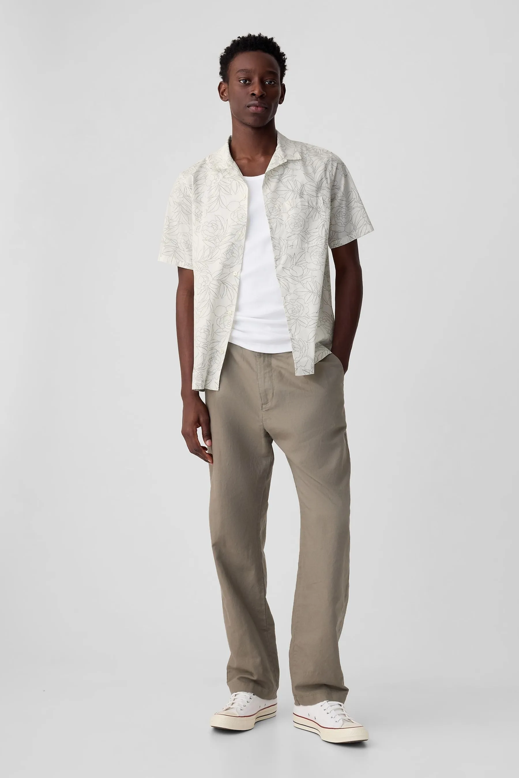Cream All-Day Standard Fit Poplin Shirt