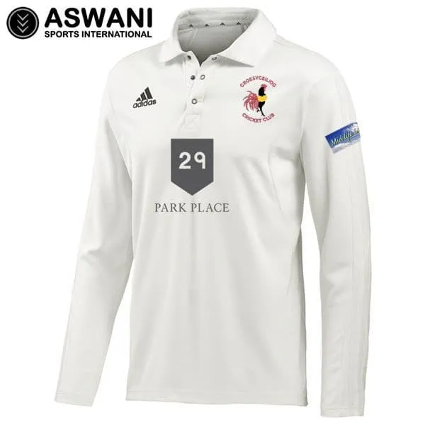 Croesyceiliog Cricket Club Adidas Long Sleeve Playing Shirt (Senior)