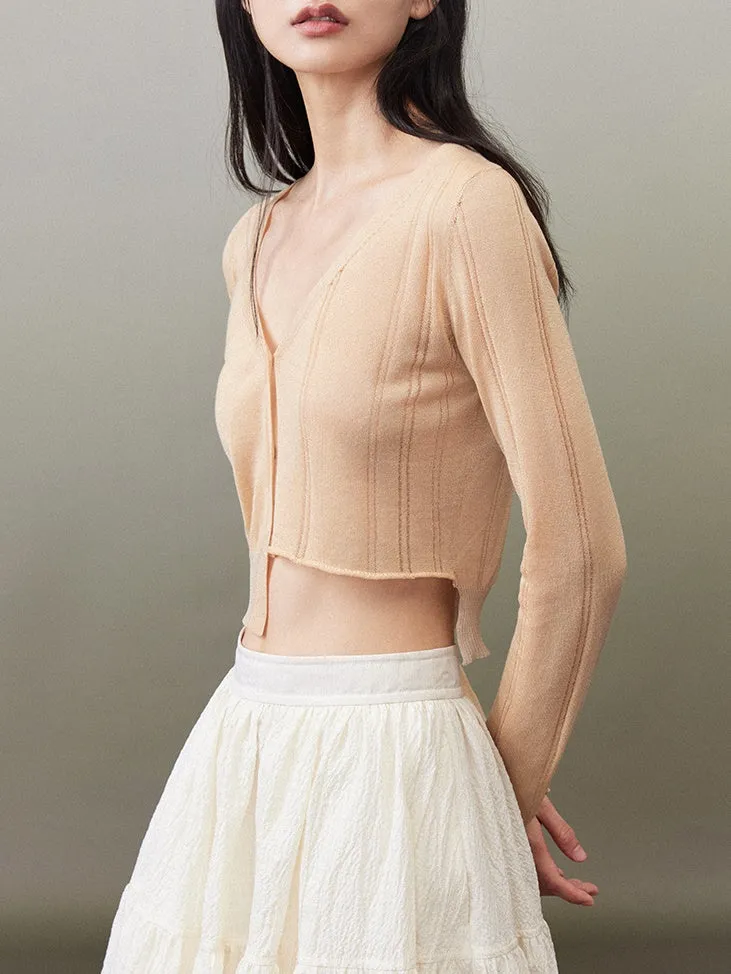 Cropped Knitted Cardigan