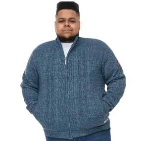 D555 Mens Eccles Big & Tall Cable Knit Full Zip Jacket
