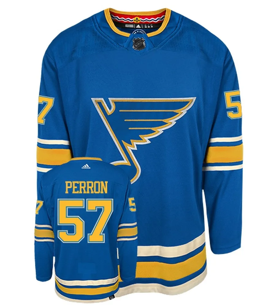 David Perron St Louis Blues Adidas Primegreen Authentic NHL Hockey Jersey     