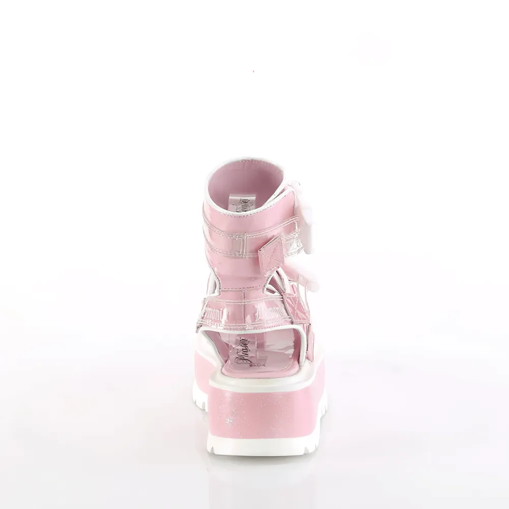 DEMONIA Pastel Goth Platform Sandals with Ankle Cuff Design