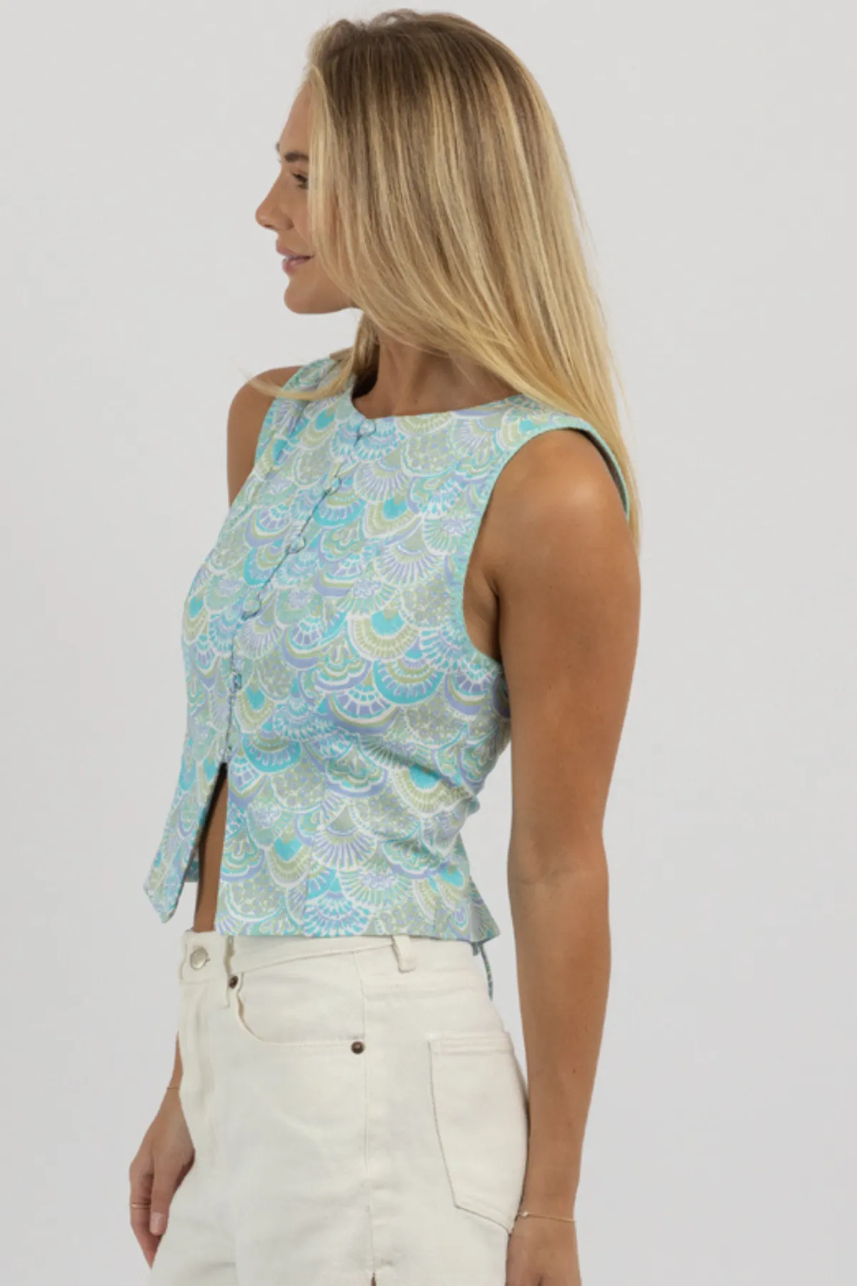 DESTIN LINEN VEST TOP