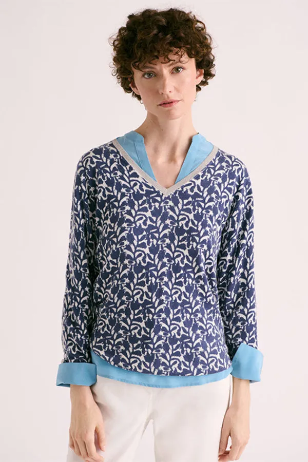 Devernois ADDE88 VISCOSE PRINTED SWEATER