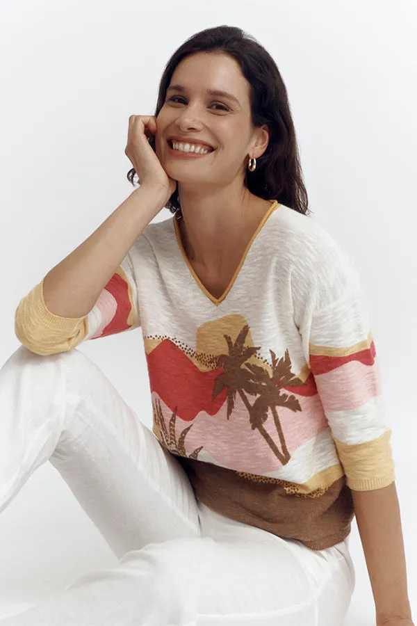 Devernois ANTILLES PALM TREE SWEATER