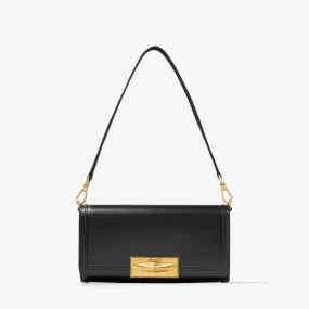 Diamond Mini Shoulder Black Calf Leather Mini Shoulder Bag