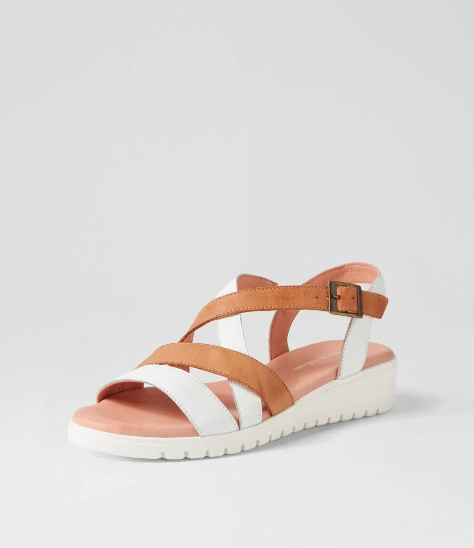 DJANGO & JULIETTE Matedy Lrg White Dark Tan Multi Sandals