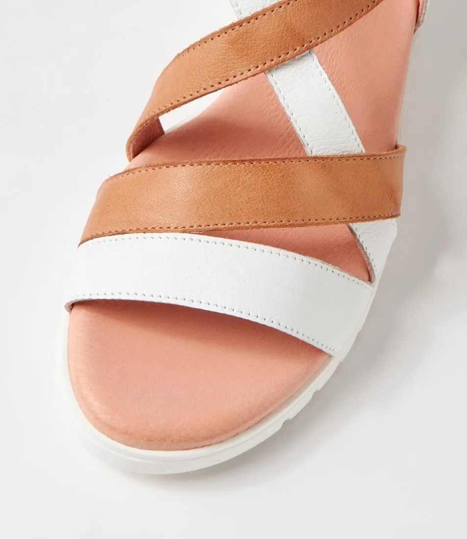 DJANGO & JULIETTE Matedy Lrg White Dark Tan Multi Sandals