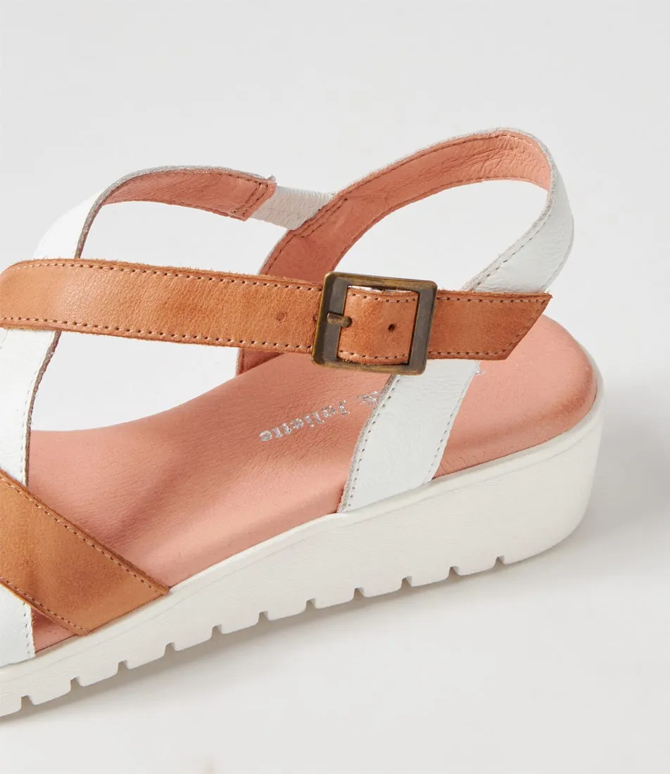 DJANGO & JULIETTE Matedy Lrg White Dark Tan Multi Sandals