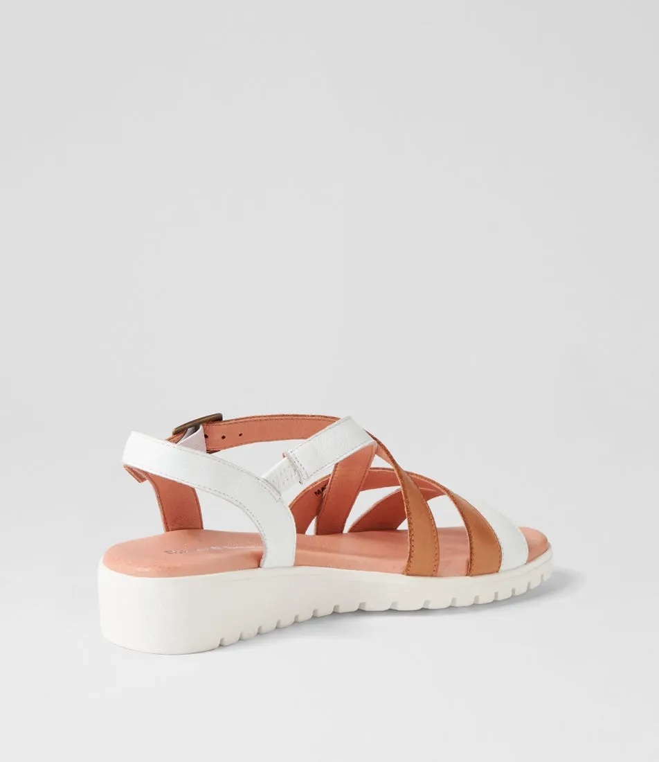 DJANGO & JULIETTE Matedy Lrg White Dark Tan Multi Sandals