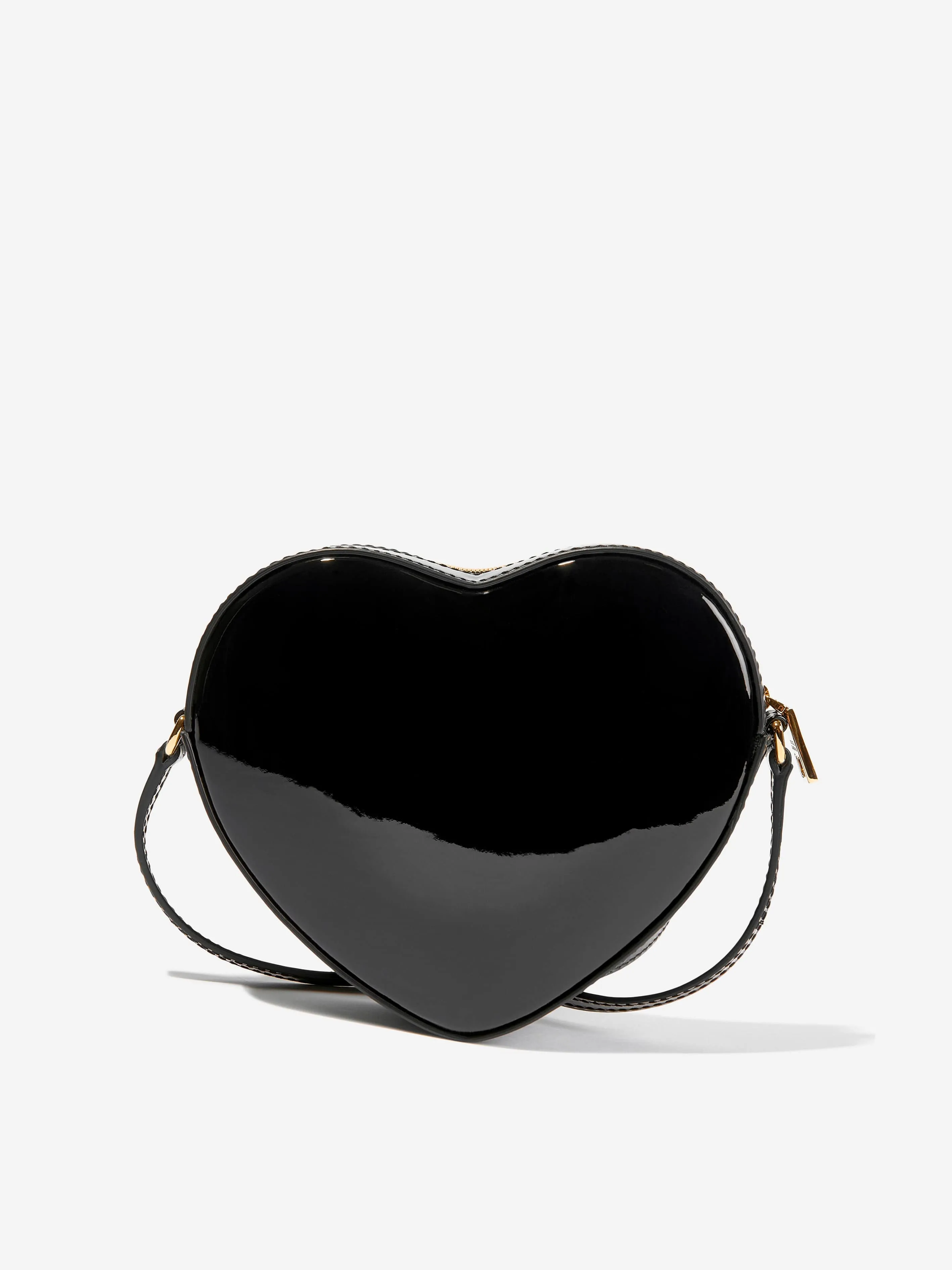 Dolce & Gabbana Girls Leather Heart Crossbody Bag in Black (20cm)