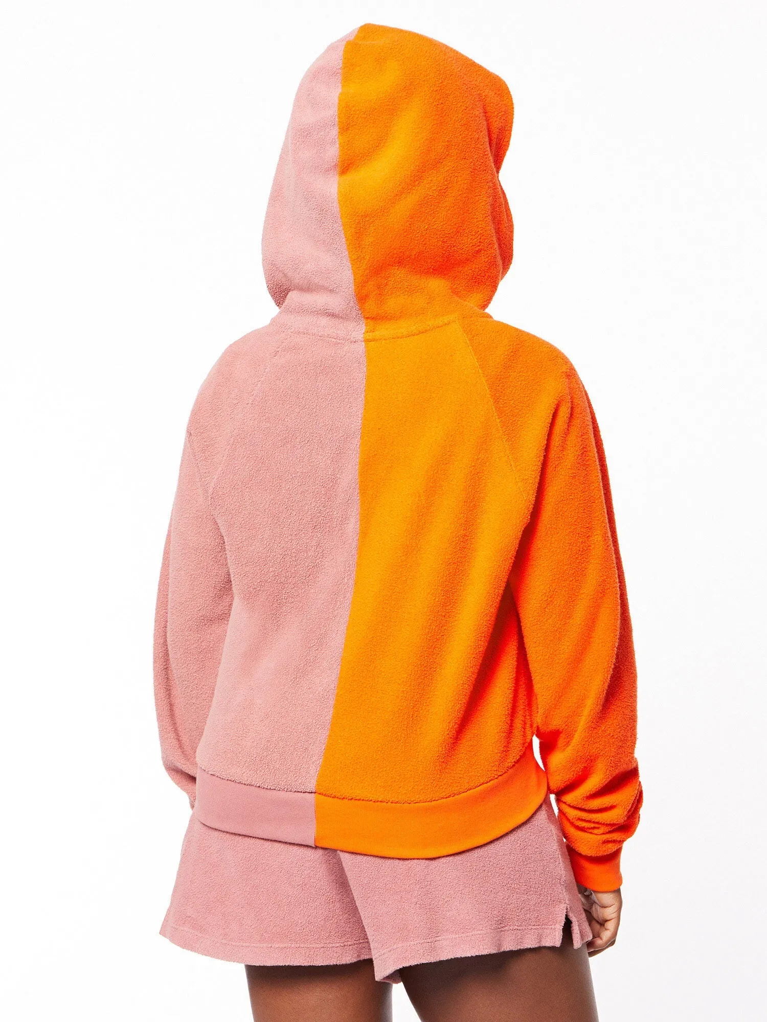 Donni | Terry Duo Zip Up Hoodie | Pink/Orange