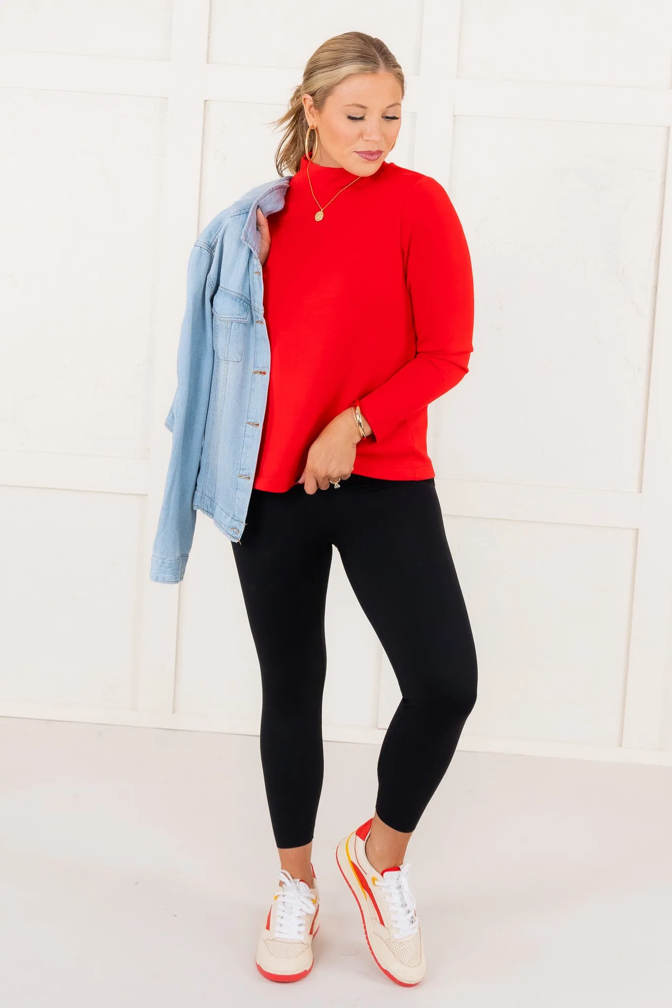 DOORBUSTER - Airessential Mock Pullover - Spanx Red