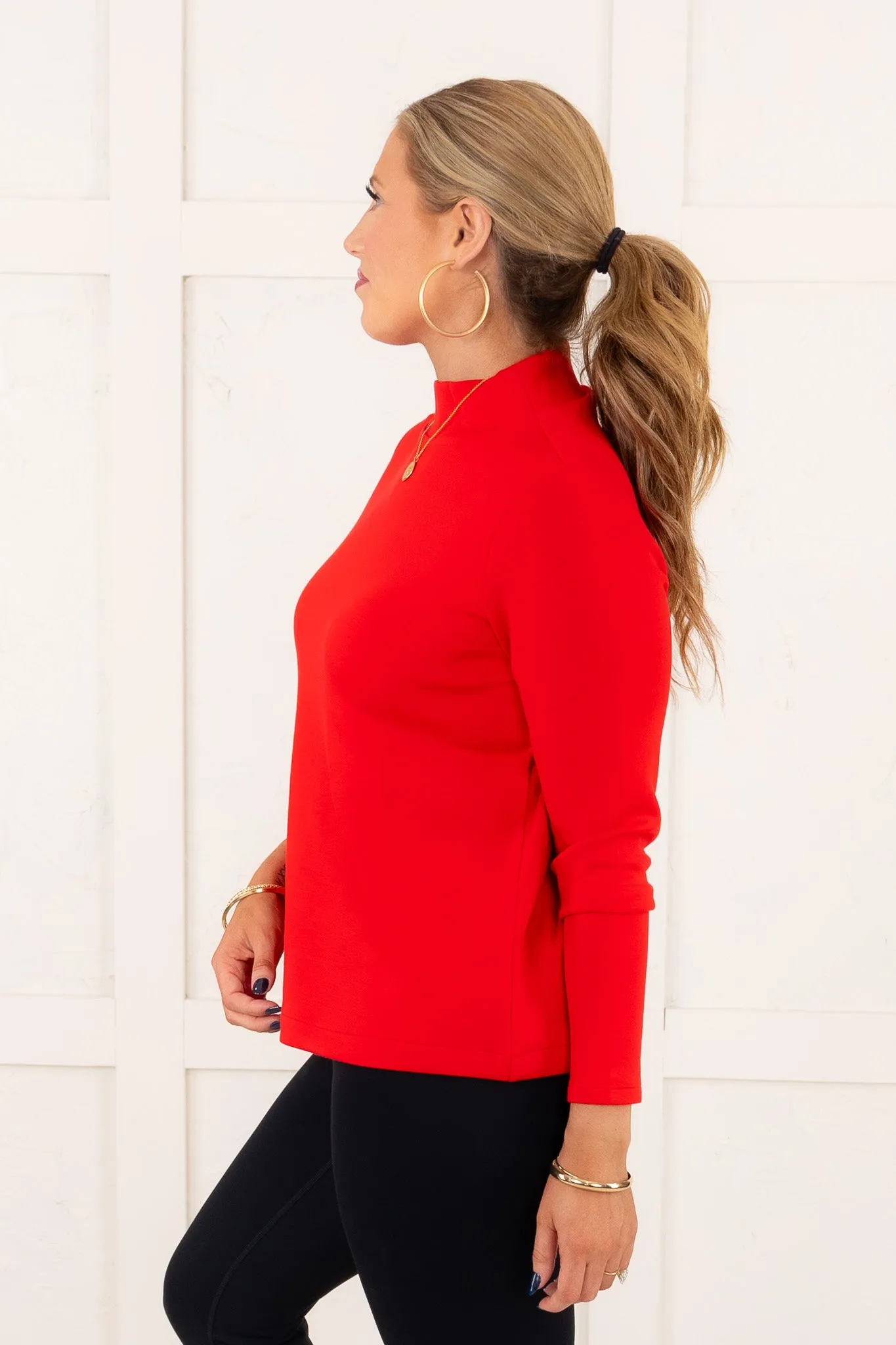 DOORBUSTER - Airessential Mock Pullover - Spanx Red