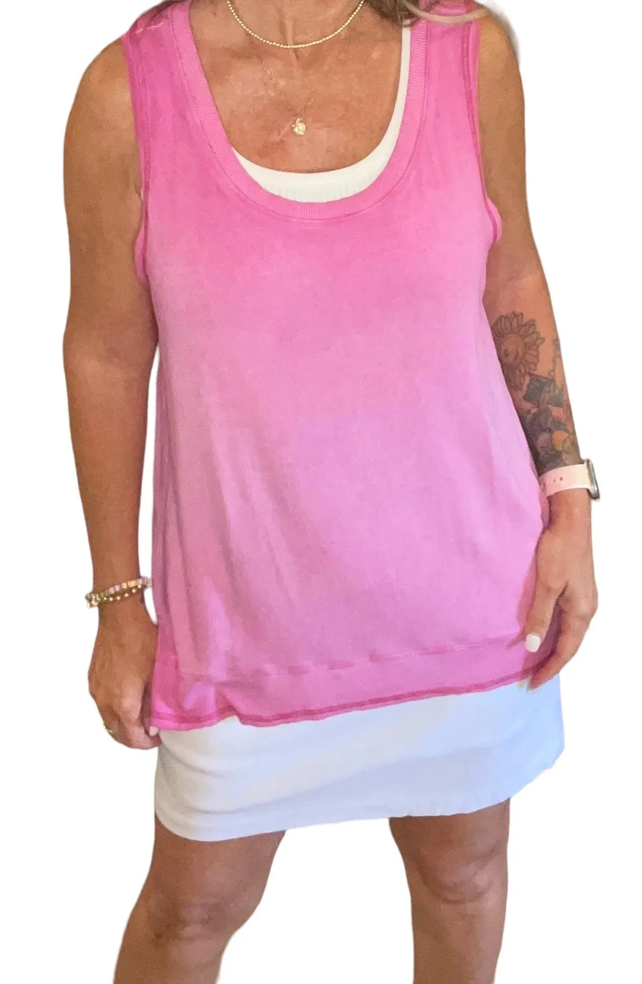 Dragonfruit - Rib Hem Airbrush Tank