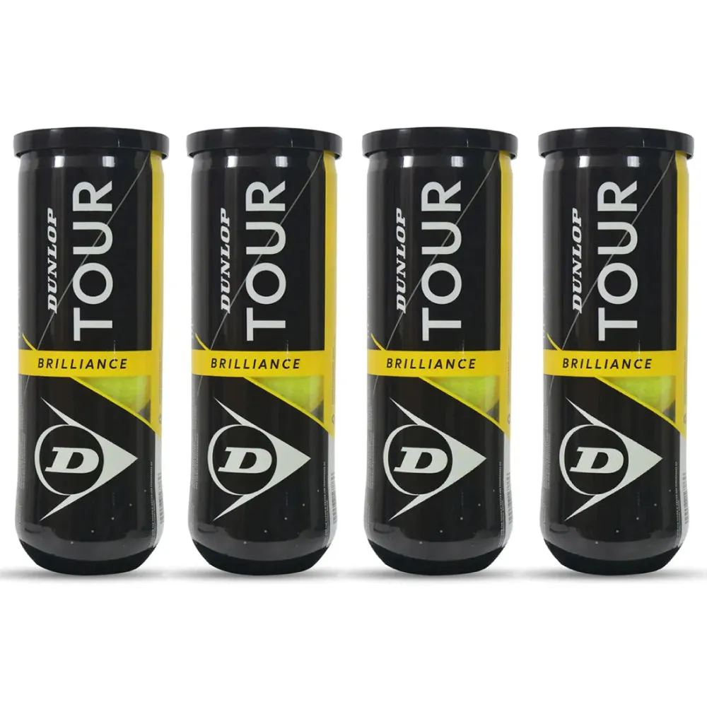 DUNLOP Tour Brilliance Tennis Balls Dozen (4 Cans)