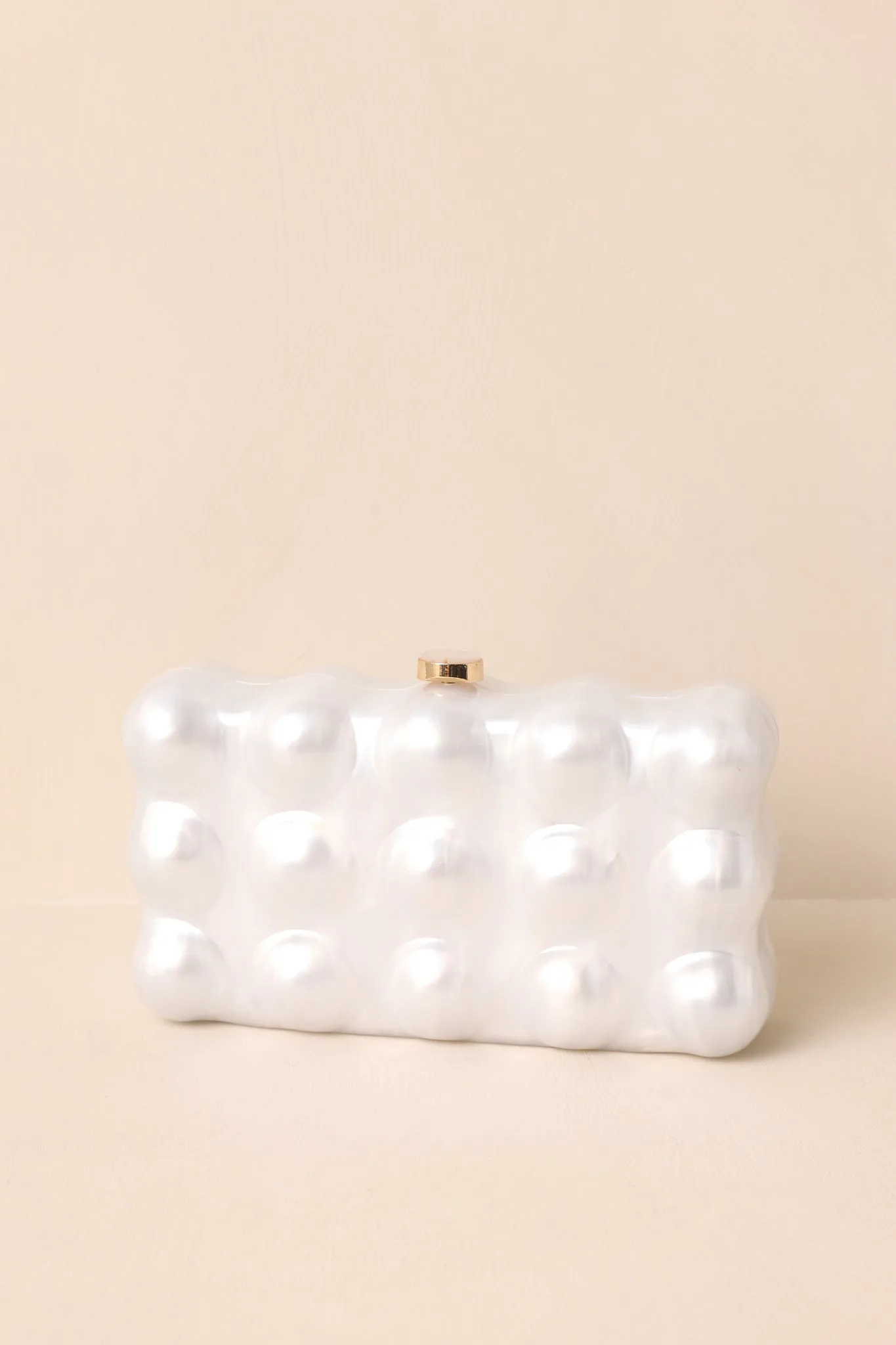 Eclipse’s Whisper Ivory Pearlescent Clutch