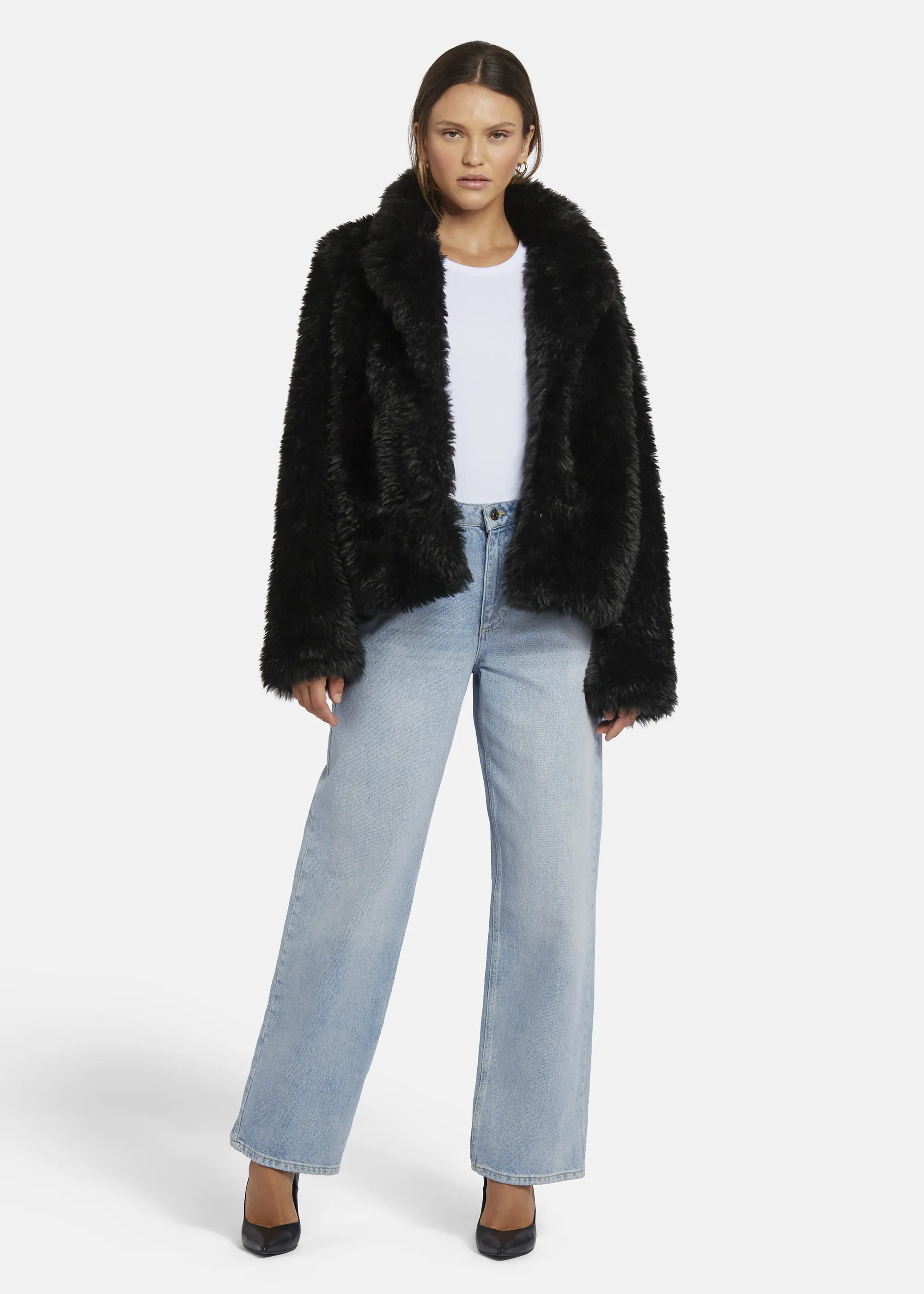Eco-shearling jacket - FANIWO in BLACK