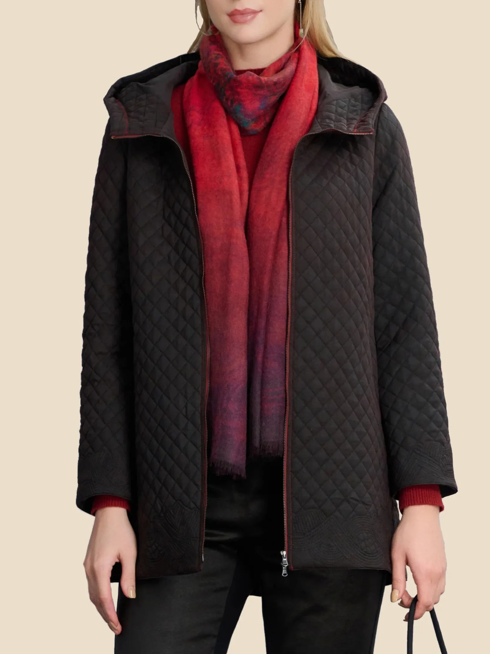 Embroidery gambiered Guangdong silk quilted jacket