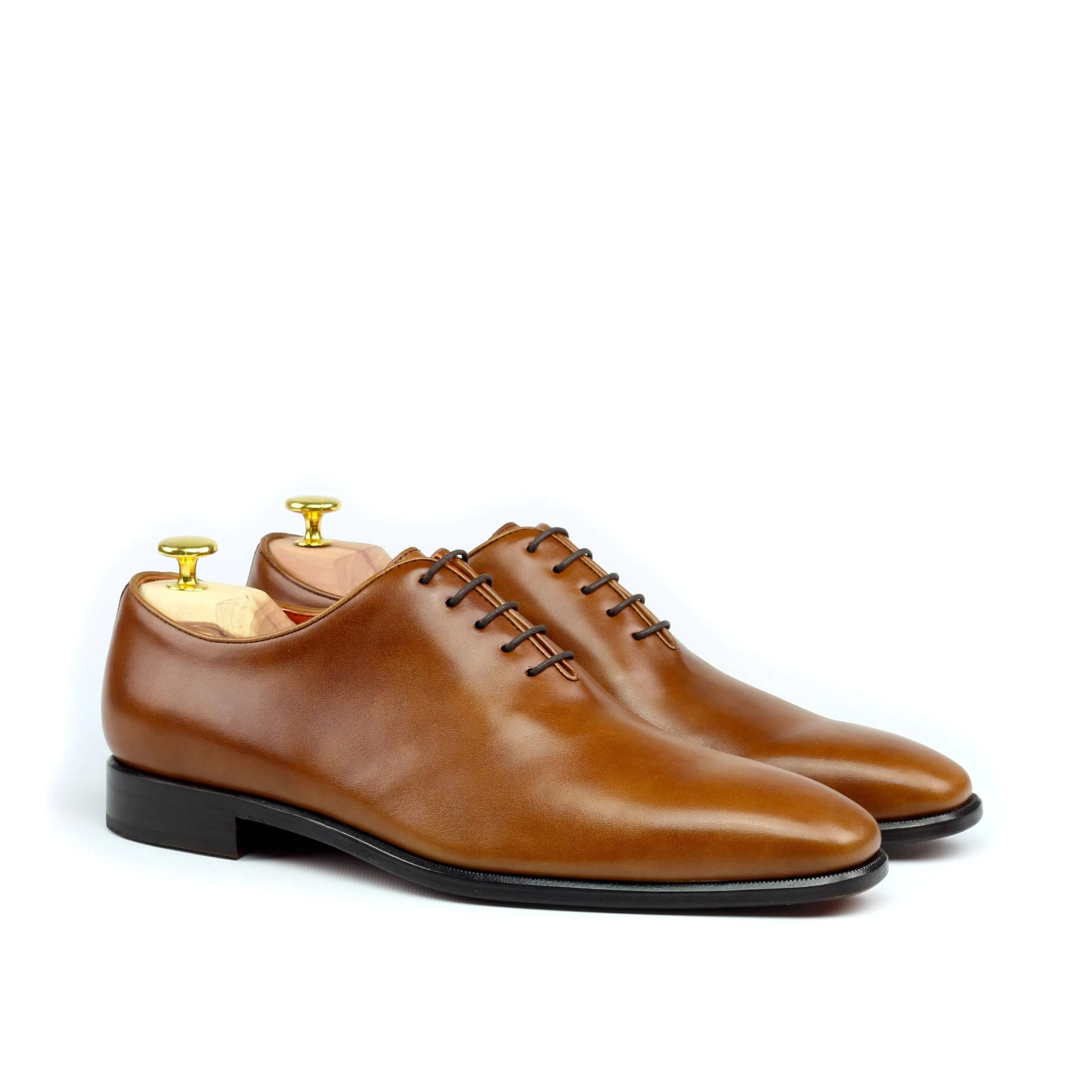 EPICTETUS - Unique Handcrafted Golden Brown Wholecut Oxford Formal Dress Shoes by Le Ruux