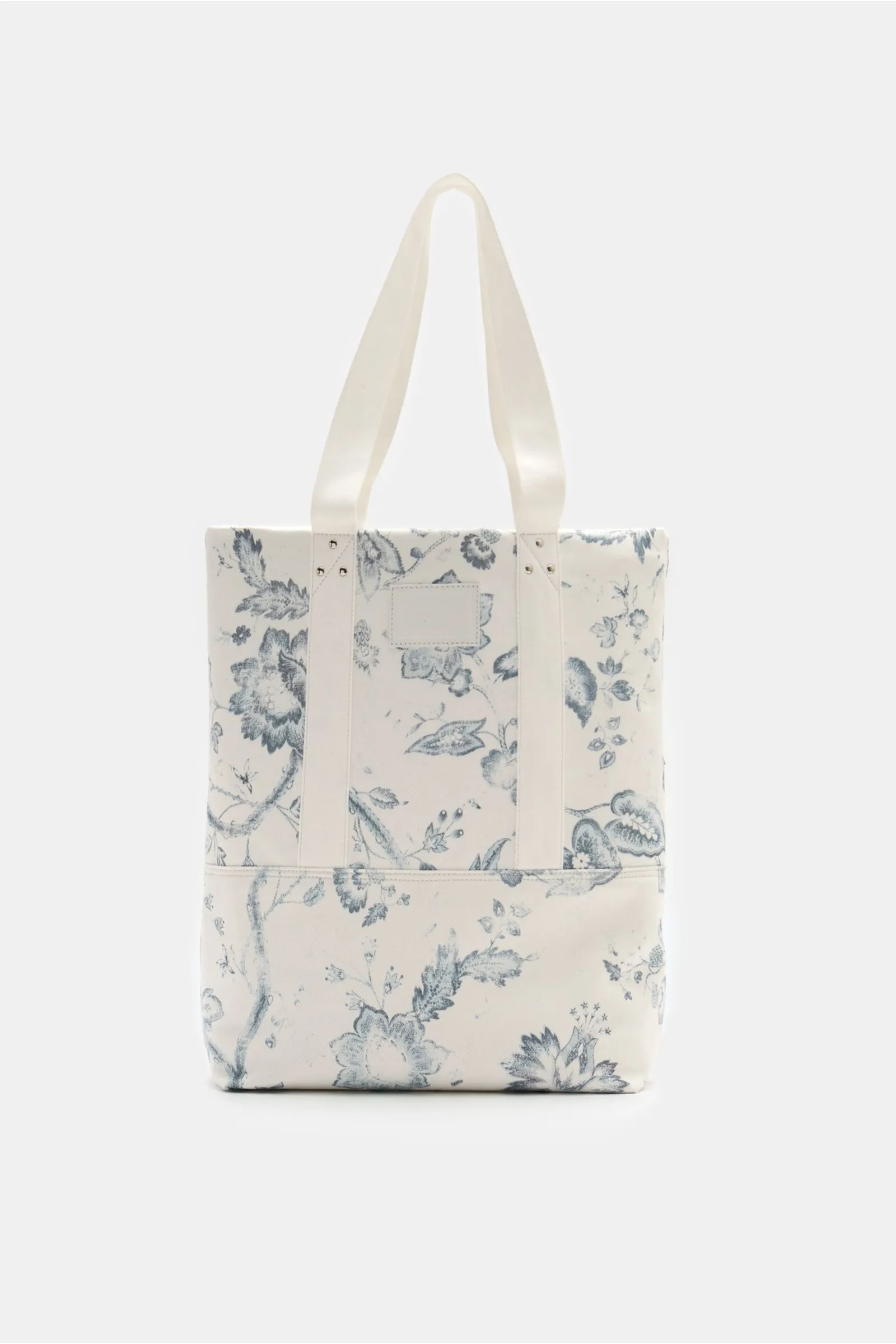 ERDEM denim tote bag white/grey-blue patterned