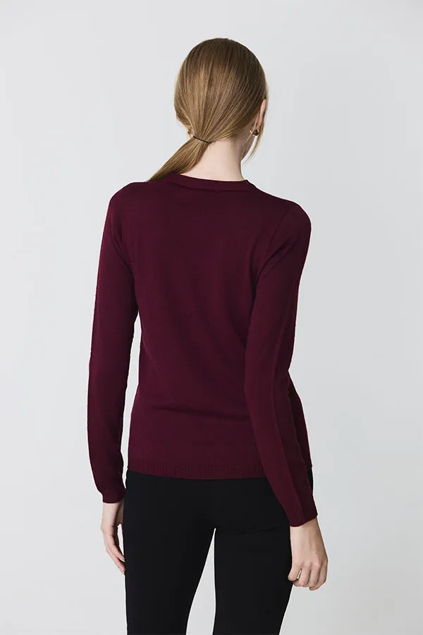 Escorpion CROSSED V-NECK BURGUNDY SWEATER