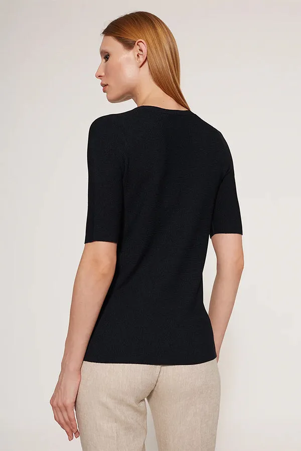 Escorpion LUREX BLACK V-NECK SWEATER