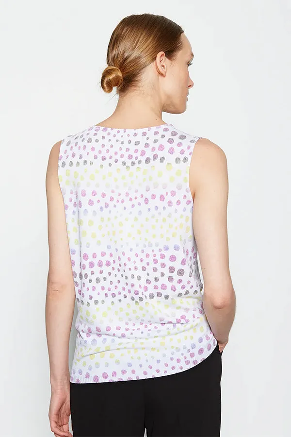 Escorpion POLKA DOT PRINT SLEEVELESS V-NECK SWEATER