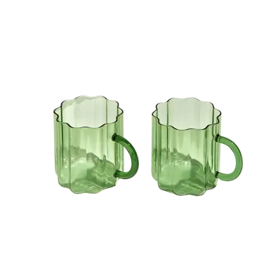 Fazeek Wave Mug Set of 2, Green