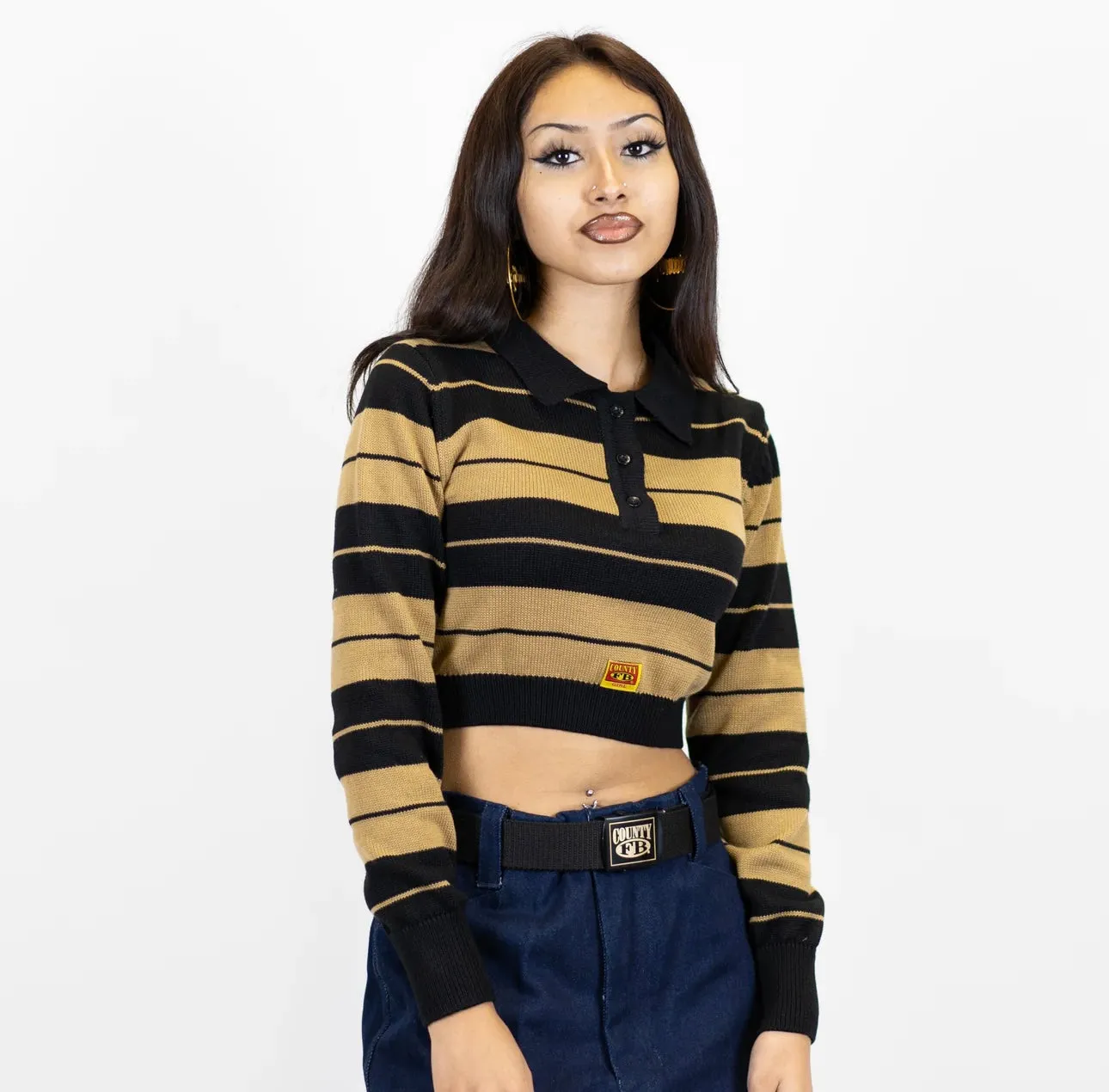 FB County Long Sleeve Charlie Brown Crop Tops