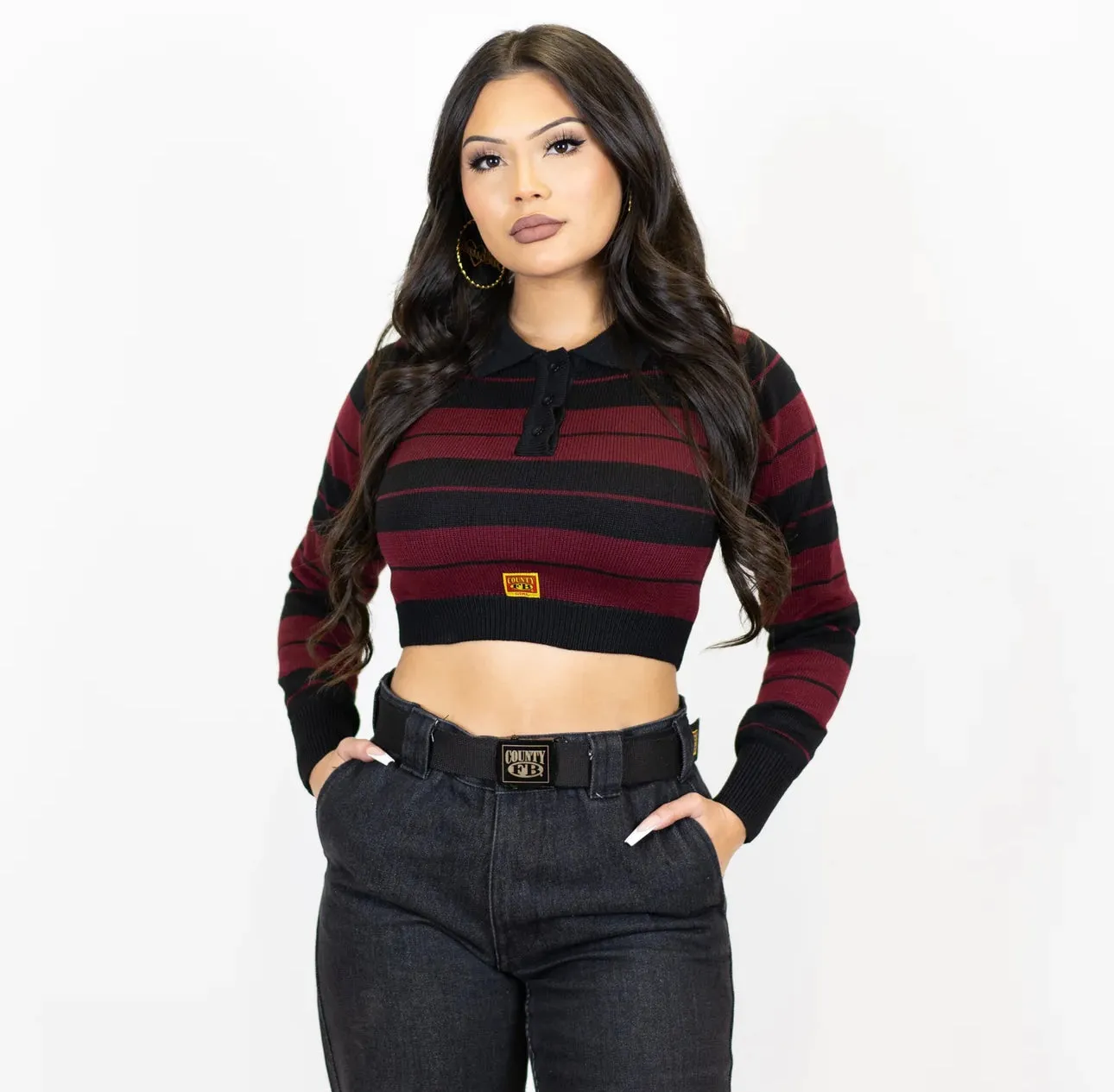 FB County Long Sleeve Charlie Brown Crop Tops