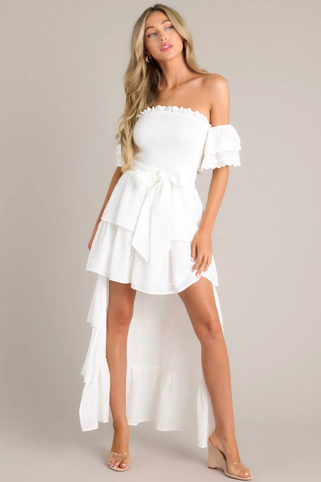Feeling Mighty Fine White Eyelet Dress