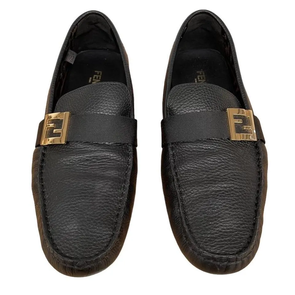 Fendi Leather Loafer Shoes UK 8