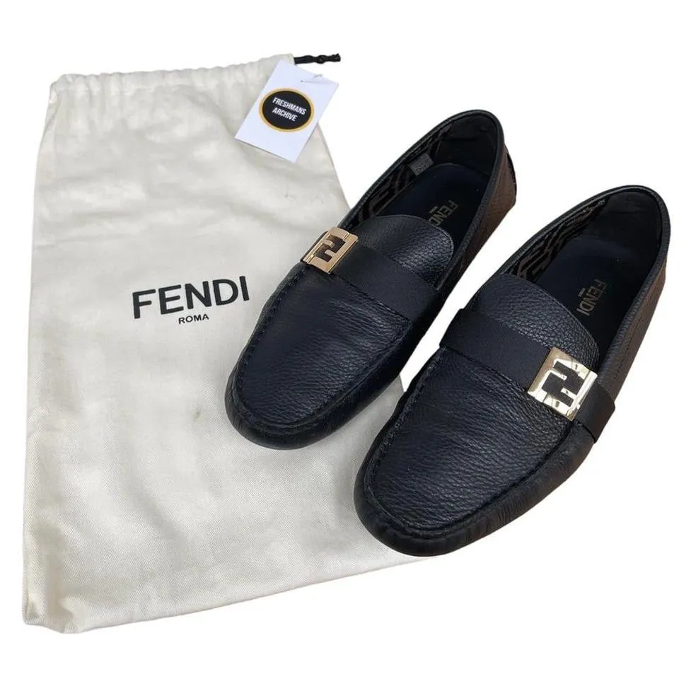 Fendi Leather Loafer Shoes UK 8