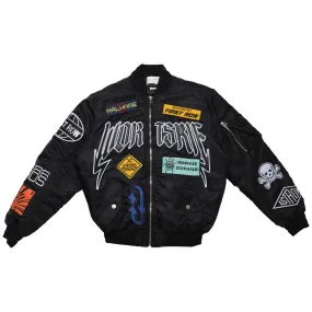 First Row Caution Multi Patches Black Jacket 