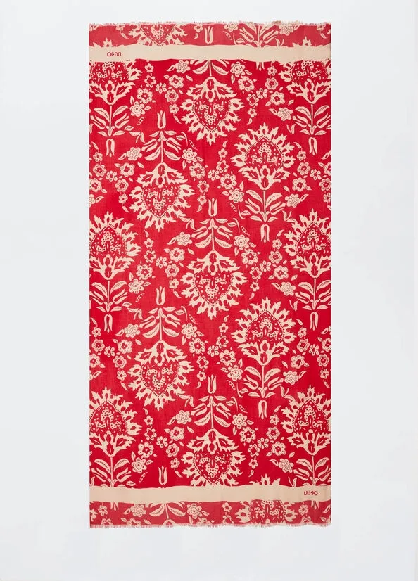 FOULARD LIU JO DONNA STOLA CON STAMPA RED 90X180CM 2A4054 T0300 X0210