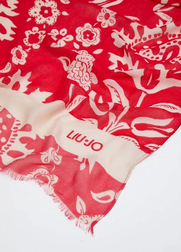 FOULARD LIU JO DONNA STOLA CON STAMPA RED 90X180CM 2A4054 T0300 X0210