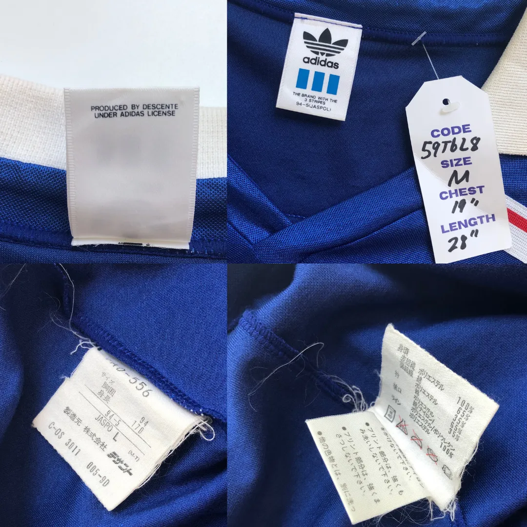 France Original 1986/1990 Adidas Home Football Shirt Medium/Large