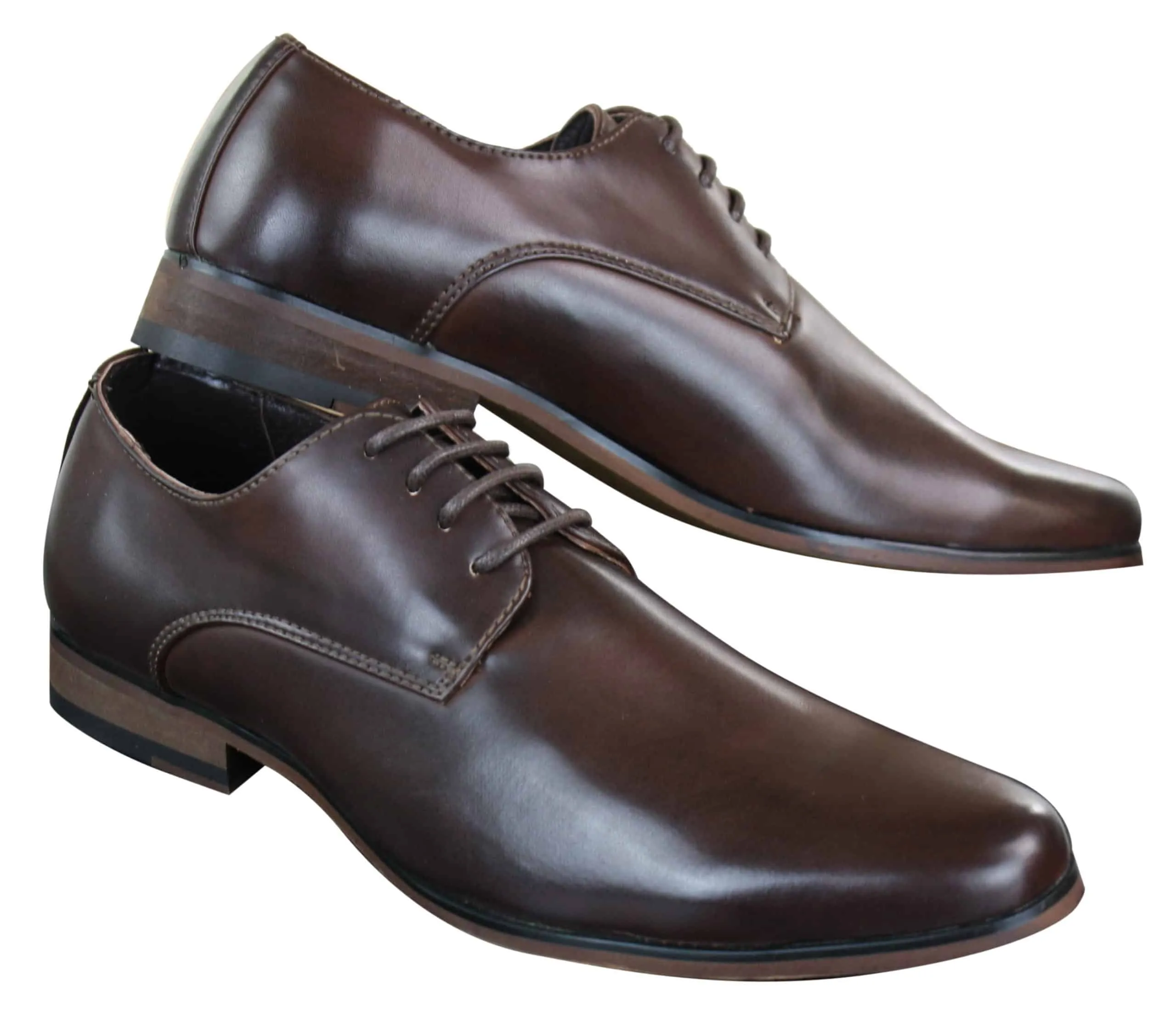 Galax GH3063 - Mens Laced Brown Classic Retro Vintage Leather Shoes