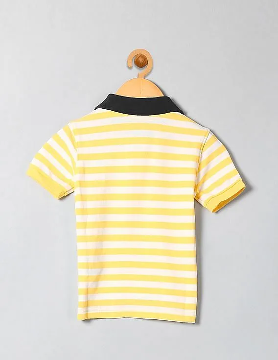 GAP Boys Yellow Striped Polo Shirt