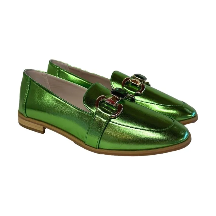 Gattinoni Linea Roma Clare PENCL1441WLL700 Scarpe Donna Mocassini Green